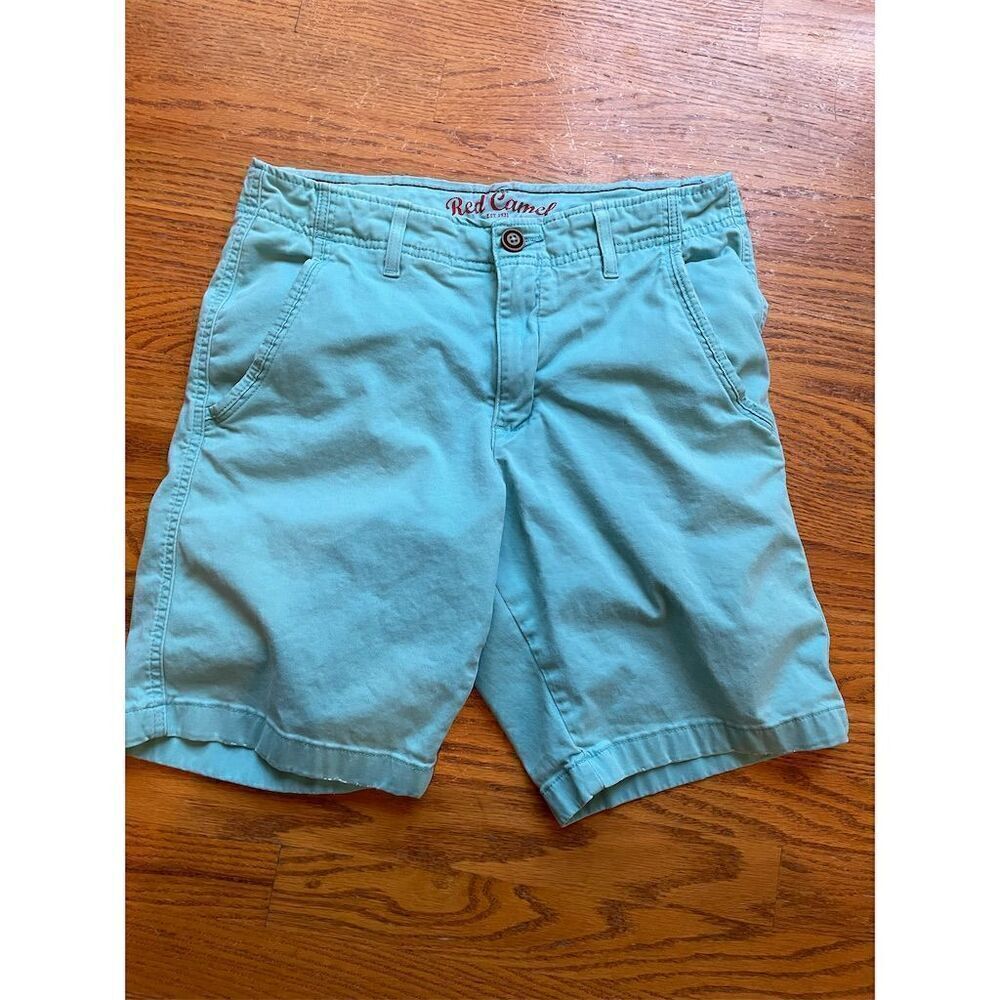 *3/$15 Red Camel Men's Chino Shorts Size 30 Aqua Blue Casual Summer Wear